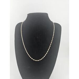 18in Sterling Silver Vermeil 2.6mm Singapore Twisted Necklace